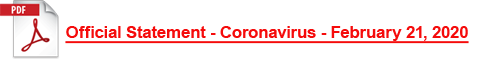 Official Statement Coronavirus 02212020